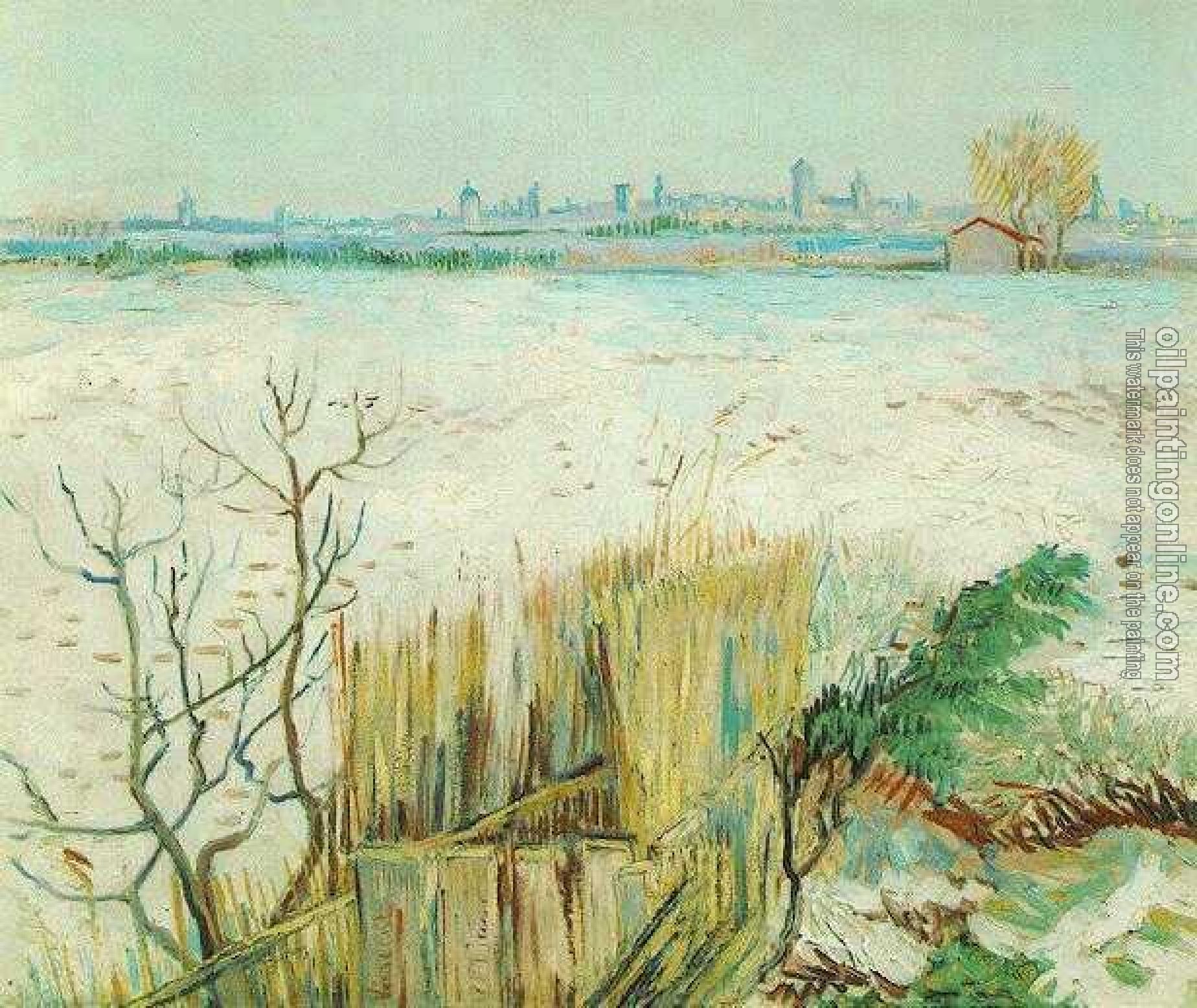 Gogh, Vincent van - Snowy Landscape with Arles in the Background